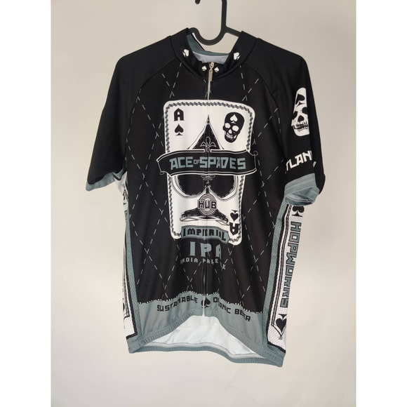 (V) MBJ Micro Beer Jerseys Men cycling jersey ACE OF SPADES sz L - Picture 6 of 6